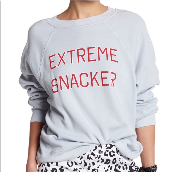 Wildfox Tops - Wildfox “Extreme Snacker” Sommers Sweatshirt Blue